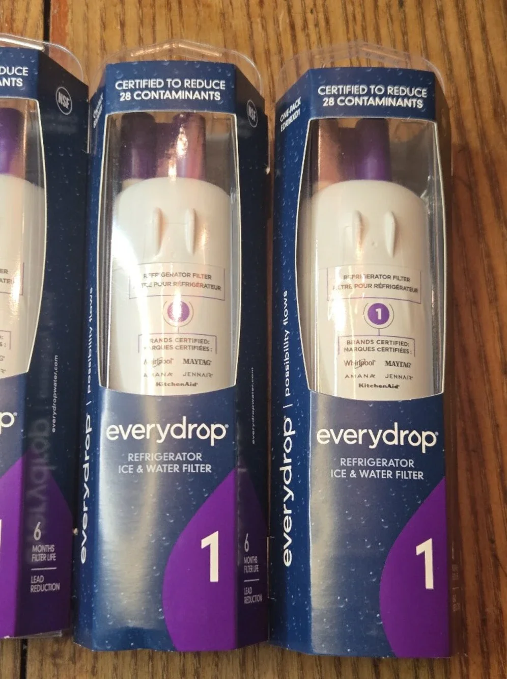 EveryDrop #1  Refrigerator Ice and Water Filter ΕDR1RXD1 New SEALED Lot Of 4